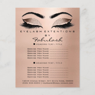 Makeup Beauty Salon Rose Glitter Flyer Browns Lash