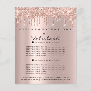 Makeup Beauty Salon Rose Glitter Flyer Drip 2 Page