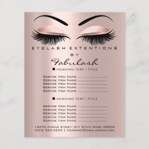 Makeup Beauty Salon Rose Glitter Flyer Lash Brows