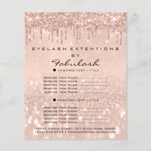 Makeup Beauty Salon Rose Glitter Flyer Prices