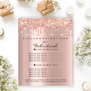 Makeup Beauty Salon Rose Glitter Flyer Spark Drips