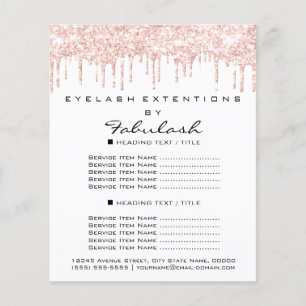 Makeup Beauty Salon Rose Glitter Flyer White Drips