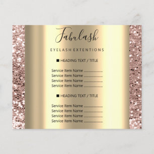 Makeup Beauty Salon Rose Glitter Gold Hair Nails Flyer