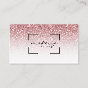 Makeup Beauty Salon Rose Gold Glitter Business Card