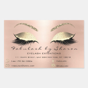 Makeup Beauty Salon Rose Skinny Adress Luxury Rectangular Sticker
