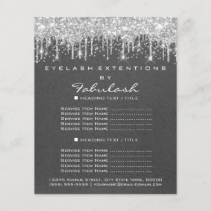 Makeup Beauty Salon Silver Drips Grey Kraft Flyer