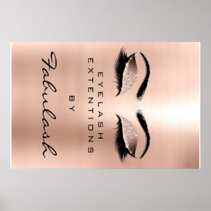 Makeup Beauty Salon Waxing Gold Glam Pink Eyebrows Poster