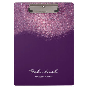Makeup Beauty Studio Glitter Pink Purple Violet Clipboard