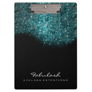 Makeup Beauty Studio Lashes Ocean Blue Sequin Clipboard