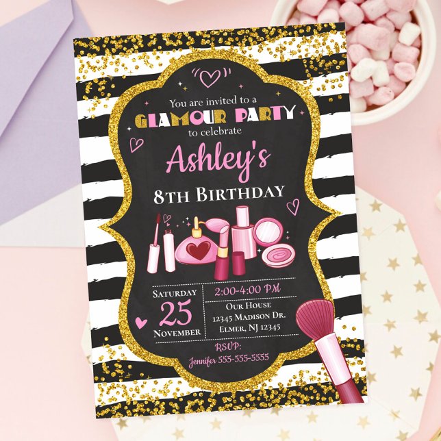 Makeup Birthday Invitation / Glamour Party (Creator Uploaded)