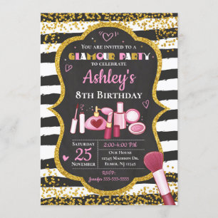 Makeup Birthday Invitation / Glamour Party