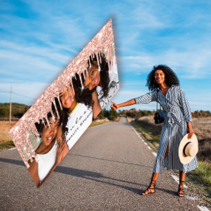 Makeup Blogger MUA Lashes Glitter Drips Rose Photo Business Card