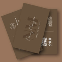 Makeup Brown Monogram QR Code Logo 