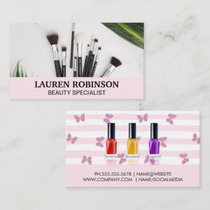 Makeup Brushes and Nail Polish Business Card