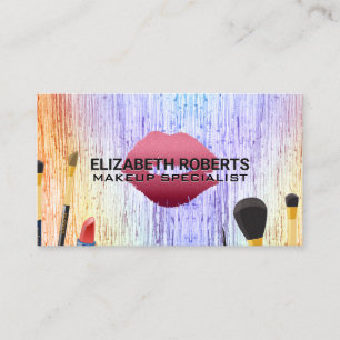 Makeup Brushes Colourful Texture Lipstick Kiss Business Card