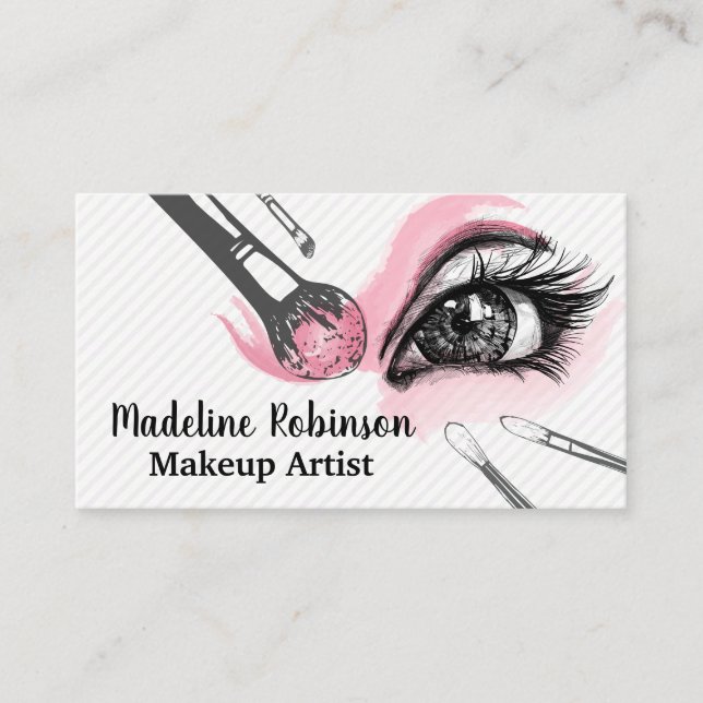 Makeup Brushes | Eye Lashes Appointment Card (Front)