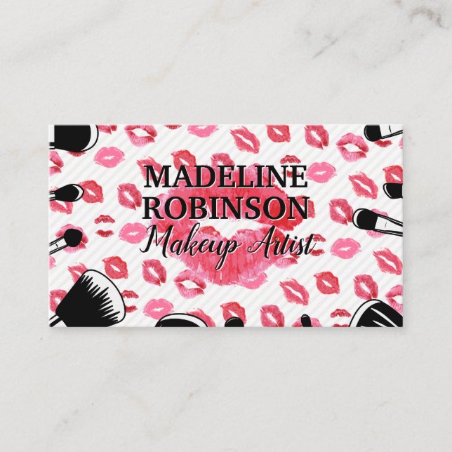 Makeup Brushes | Kiss Stains Appointment Card (Front)