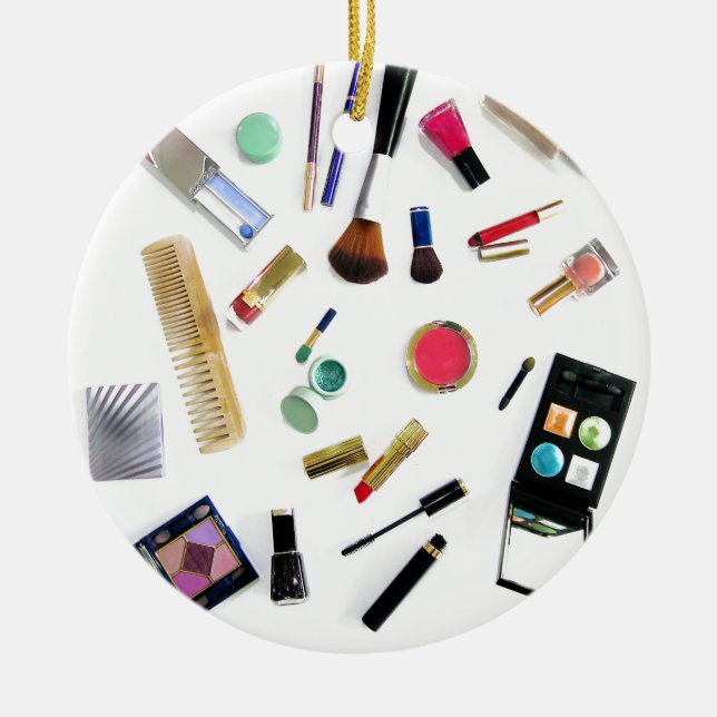 Makeup Ceramic Ornament (Front)
