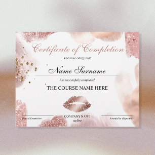 Makeup Certificate of Completion Award Course