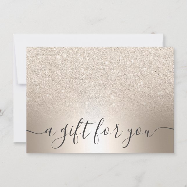 Makeup chic gold glitter foil gift certificate (Front)