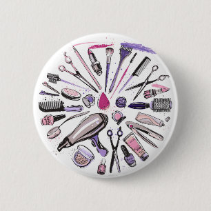 Makeup Circle Design 6 Cm Round Badge