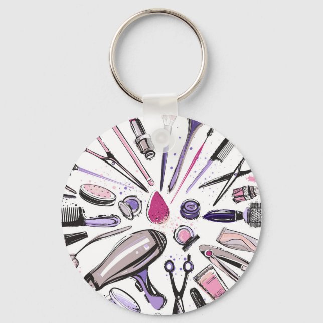 Makeup Circle Design Key Ring (Front)