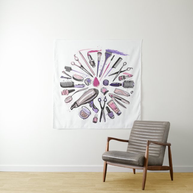 Makeup Circle Design Tapestry (In Situ)