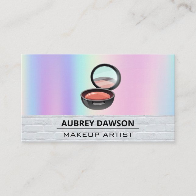 Makeup Compact | Rainbow Blend Business Card (Front)
