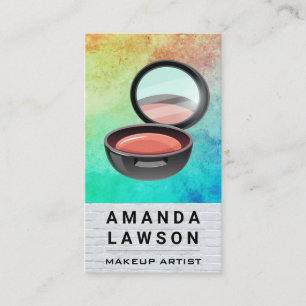 Makeup Compact White Brick Texture Paint Appointment Card