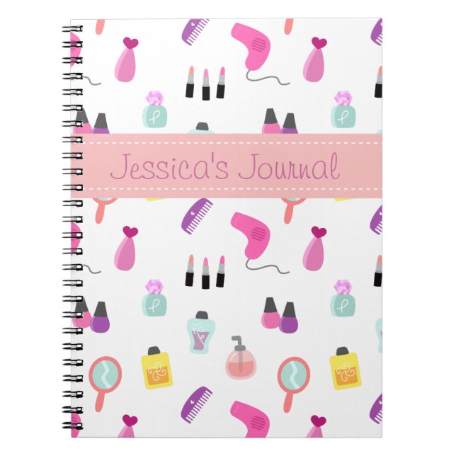 Makeup, Cosmetics, Beauty, Grooming Pattern Notebook (Front)