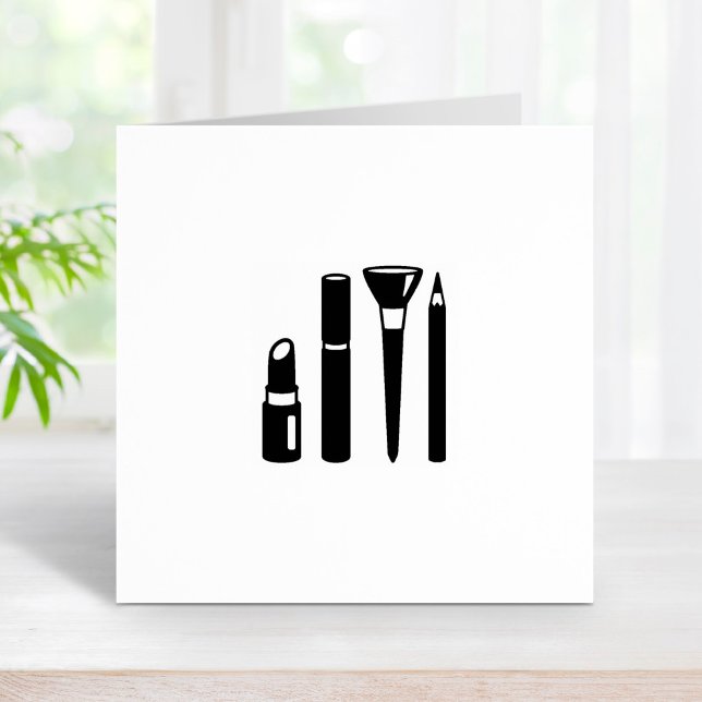 Makeup Cosmetics Lipstick Mascara Loyalty Card 1x1 Rubber Stamp (Creator Uploaded)