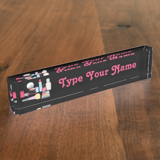 Makeup Design Customisable Name Plate (Side)