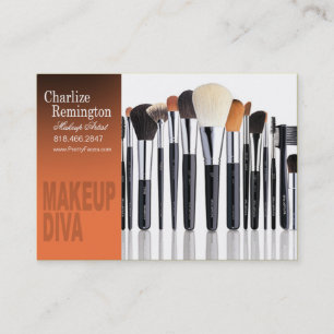 Makeup Diva Brushes - Cosmetologist Makeup Artist Business Card