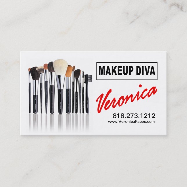 Makeup Diva for Makeup Artists Business Card (Front)
