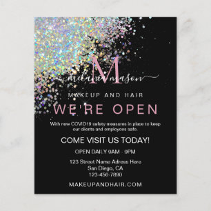 Makeup Elegant Holographic Rose Gold Glitter Black Flyer