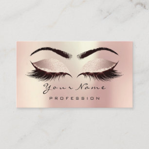 Makeup Eye Lash Pearls Blush Rose Appointment Card