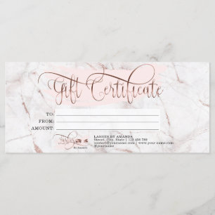 Makeup Eyebrow Eye Lash Rose Gold Marble Menu