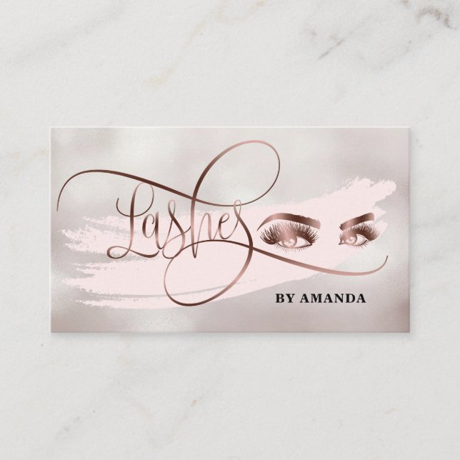 Makeup Eyebrow Eyes Lashes Blush Pearl Business Card (Front)
