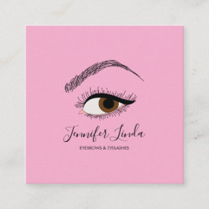 Makeup Eyebrow Eyes Lashes Cute Square Business Card