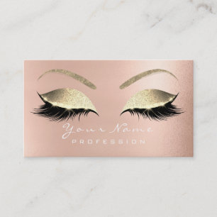Makeup Eyebrow Eyes Lashes Glitter Rose Glam Business Card