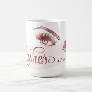 Makeup Eyebrow Eyes Lashes Glitter Rose Gold Coffee Mug