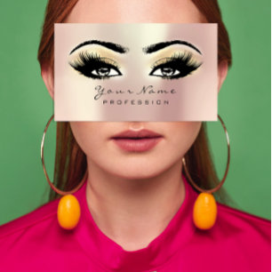 Makeup Eyebrow Eyes Lashes Glitter SPA Champaigne Business Card
