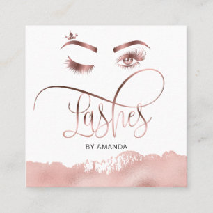 Makeup Eyebrow Eyes Lashes Rose Gold Business Card