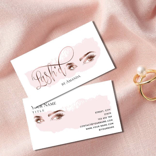 Makeup Eyebrow Eyes Lashes Rose Gold Lash'd Calling Card (Creator Uploaded)