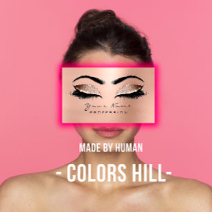Makeup Eyebrow Eyes Lashes Salon SPA Gold Pink Business Card