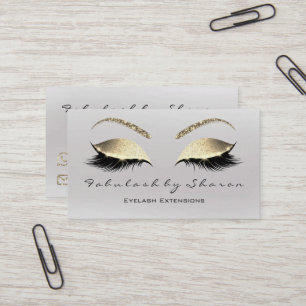 Makeup Eyebrow Lashes Glitter Diamond Grey Luxury Business Card