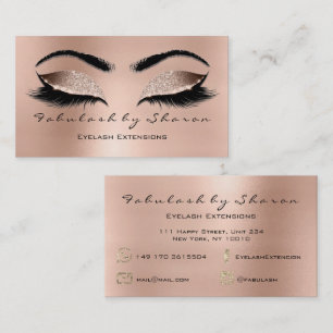 Makeup Eyebrow Lashes Glitter Diamond Pink Browns Business Card