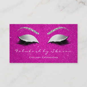 Makeup Eyebrow Lashes Glitter Silver Grey Hot Pink Business Card