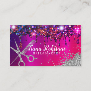 Makeup Eyebrow Lashes Wax Drip Rose Holograph Business Card