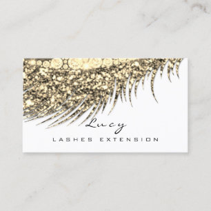 Makeup Eyebrow Name Lash Glitter Glass White Gold Appointment Card